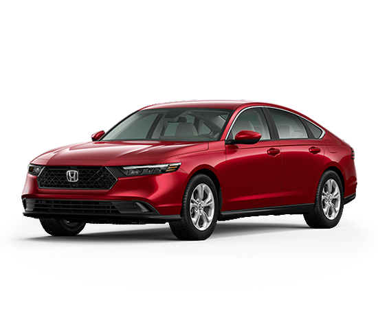 2026 Honda Accord Sedan LX in Radiant Red Metallic — front three-quarter view