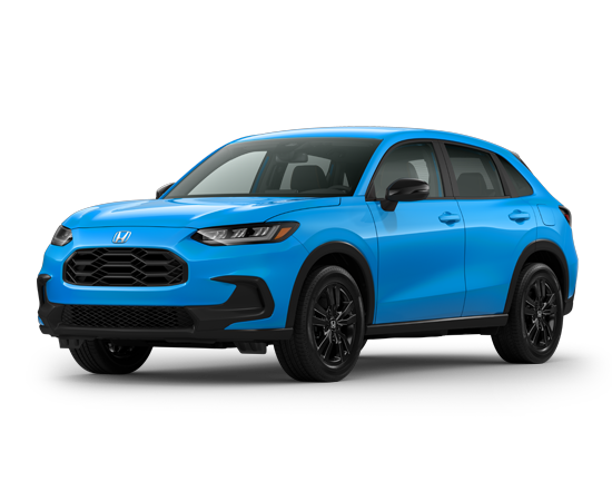2027 Honda HR-V Sport AWD in Boost Blue Pearl — front three-quarter view